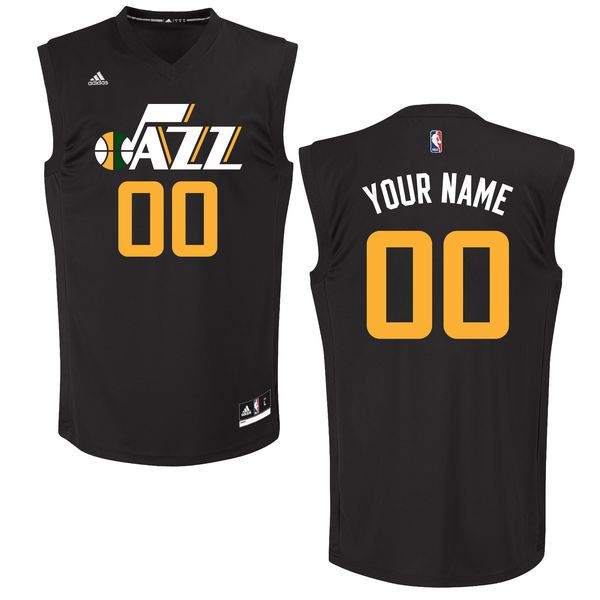 Men Utah Jazz Adidas Black Custom Chase NBA Jersey